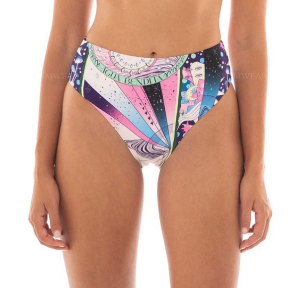 Agua Bendita Eter Fuzzy Zoe High Waisted Cheeky Pink Bikini Bottom Size 3XL - Picture 1 of 5